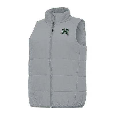 Women's Antigua Gray Hawaii Rainbow Warriors Experience Full-Zip Vest