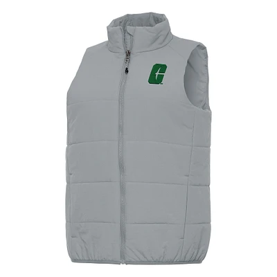 Women's Antigua Gray Charlotte 49ers Experience Full-Zip Vest