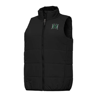 Women's Antigua Black Hawaii Rainbow Warriors Experience Full-Zip Vest