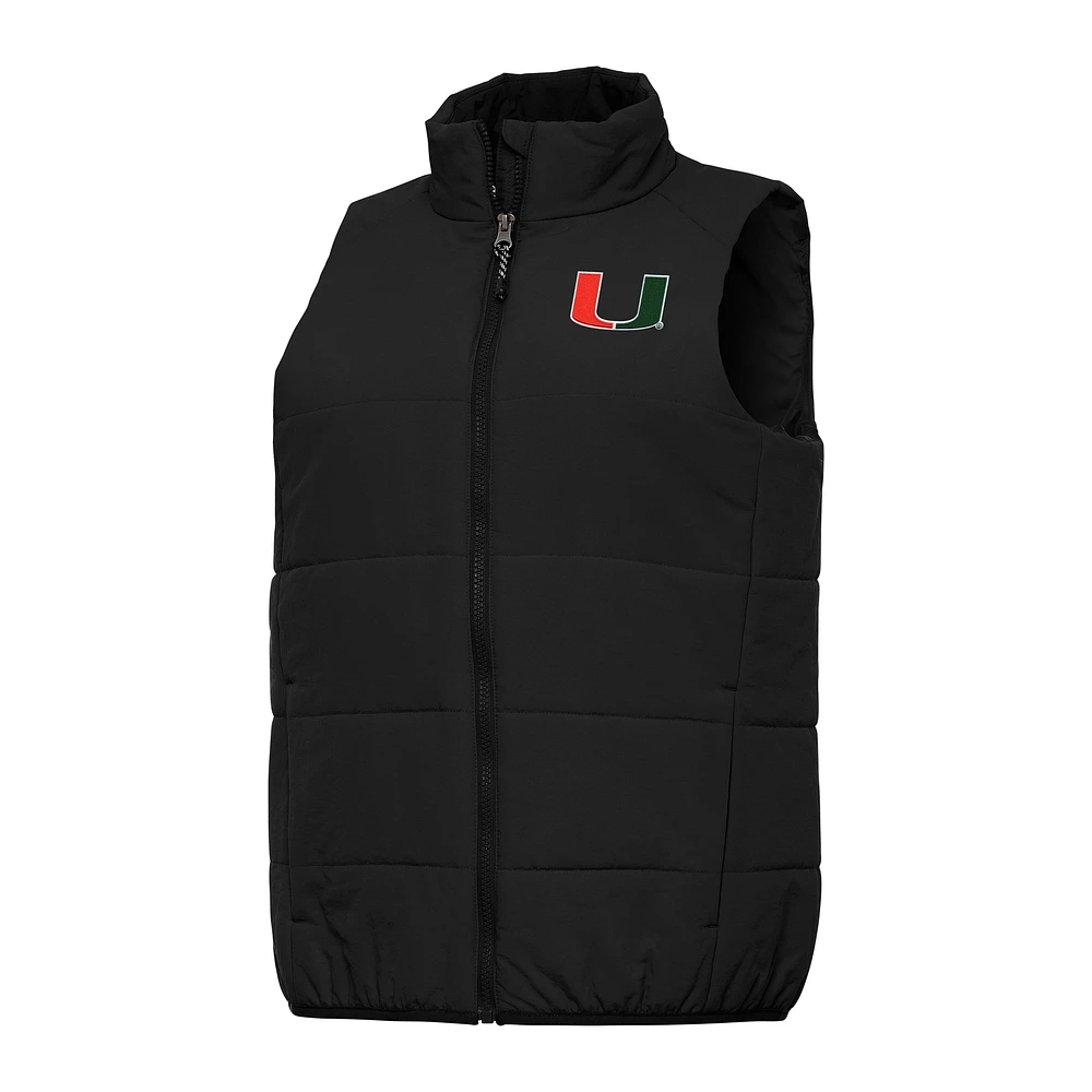 Women's Antigua Black Miami Hurricanes Experience Full-Zip Vest