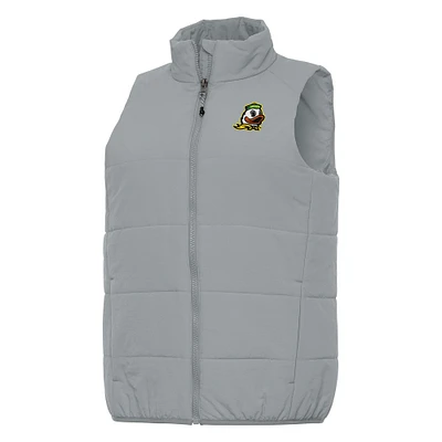 Women's Antigua Gray Oregon Ducks Experience Full-Zip Vest