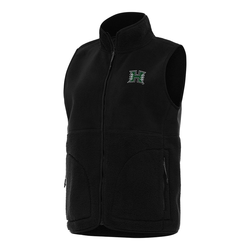 Women's Antigua Hawaii Rainbow Warriors Nostalgic Full-Zip Vest