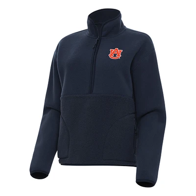 Women's Antigua Navy Auburn Tigers Figure Half-Zip Pullover Sweatshirt