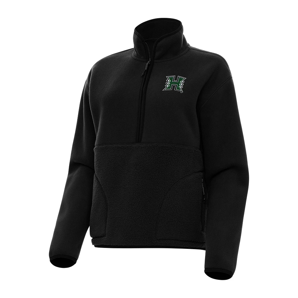 Women's Antigua Hawaii Rainbow Warriors Figure Half-Zip Pullover Sweatshirt