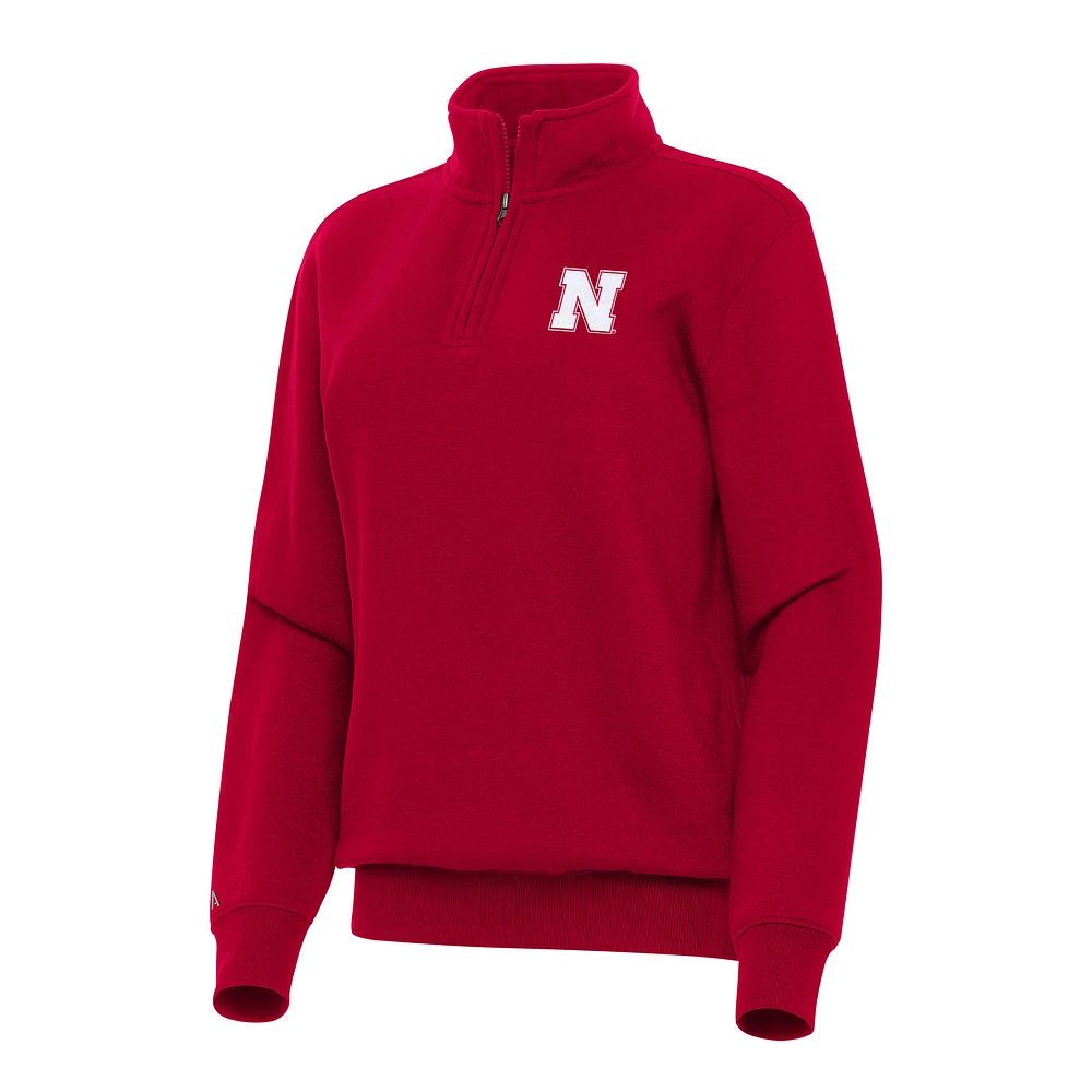 Women's Antigua Nebraska Huskers Victory Quarter-Zip Sweatshirt