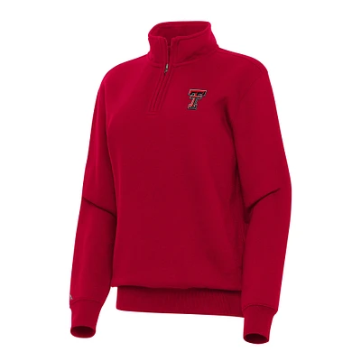 Women's Antigua Red Texas Tech Red Raiders Victory Quarter-Zip Sweatshirt