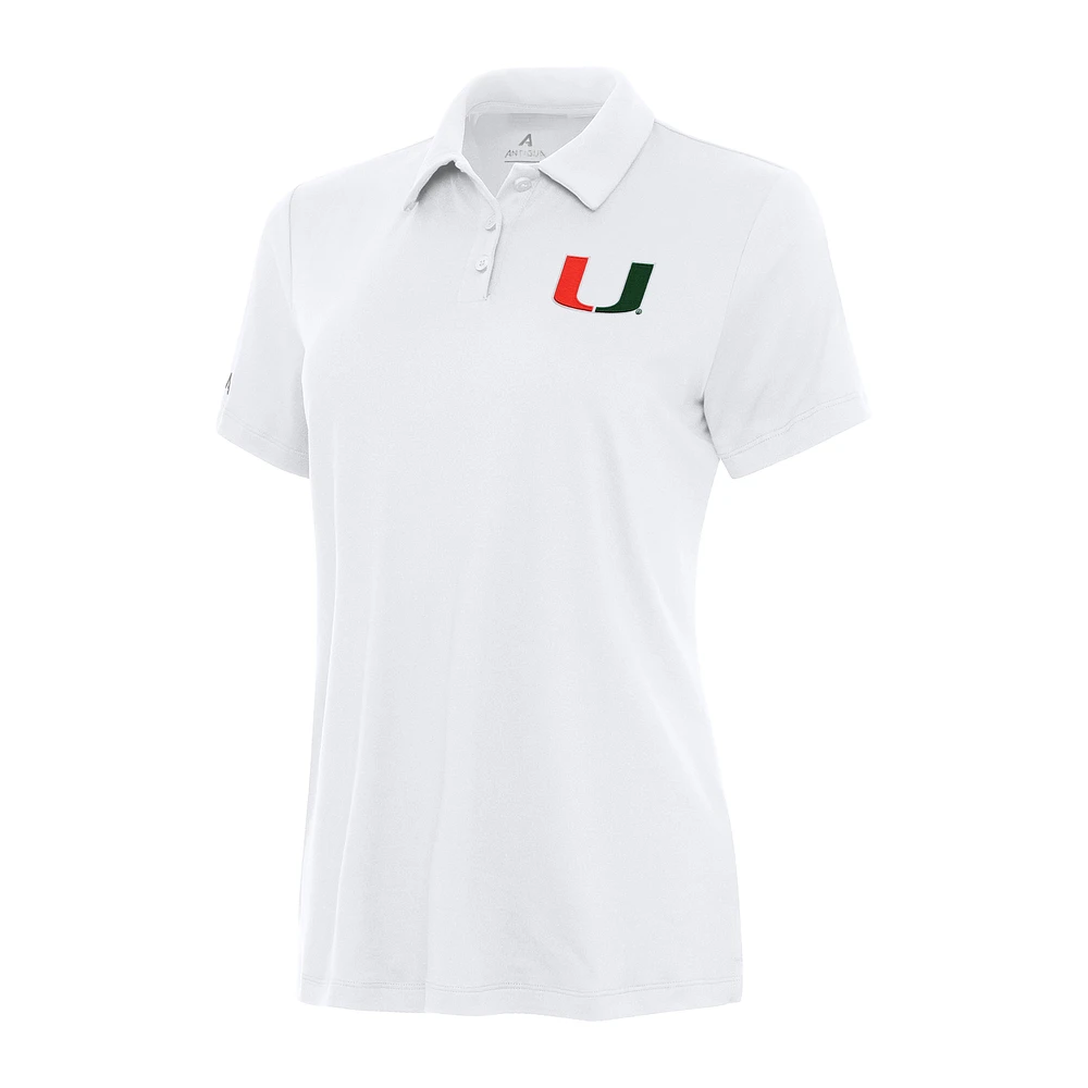 Women's Antigua Miami Hurricanes Reprocess Polo