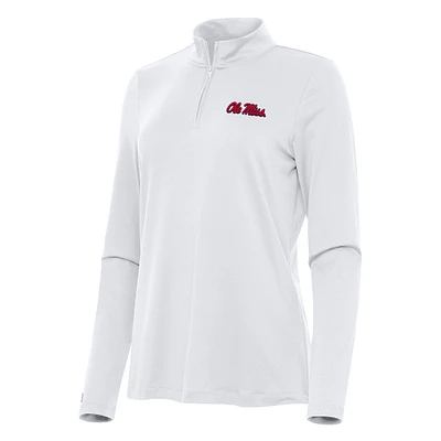 Women's Antigua White Ole Miss Rebels Reprocess Quarter-Zip Top