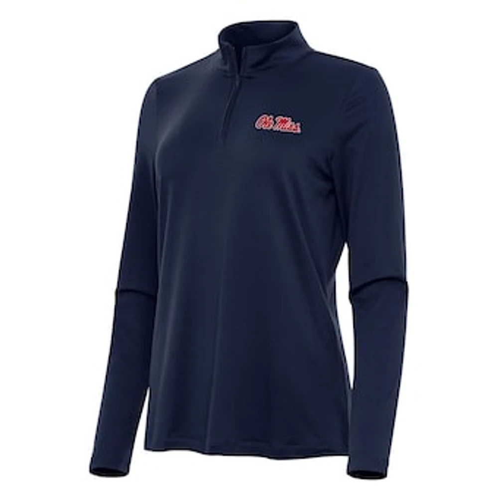 Women's Antigua Navy Ole Miss Rebels Reprocess Quarter-Zip Top