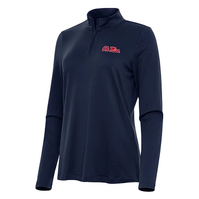 Women's Antigua Navy Ole Miss Rebels Reprocess Quarter-Zip Top