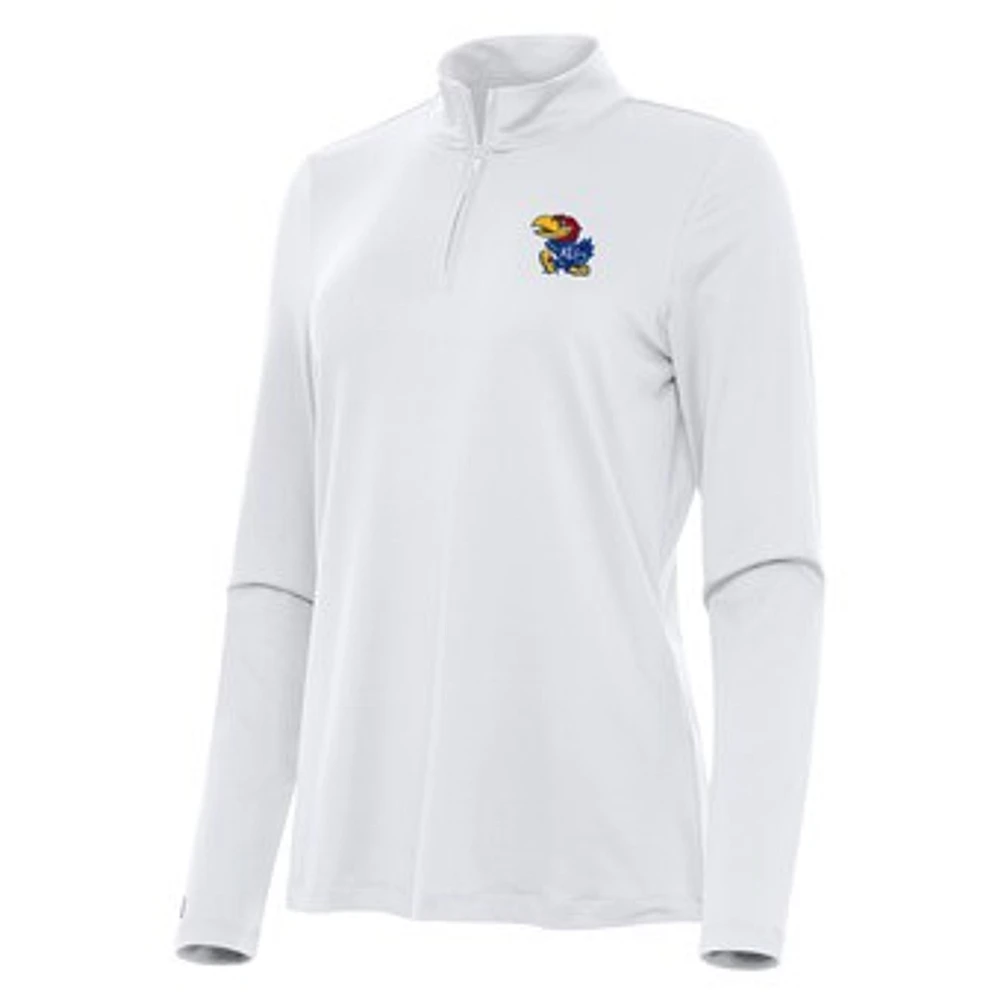 Women's Antigua Kansas Jayhawks Reprocess Quarter-Zip Top