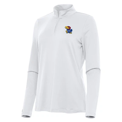 Women's Antigua Kansas Jayhawks Reprocess Quarter-Zip Top