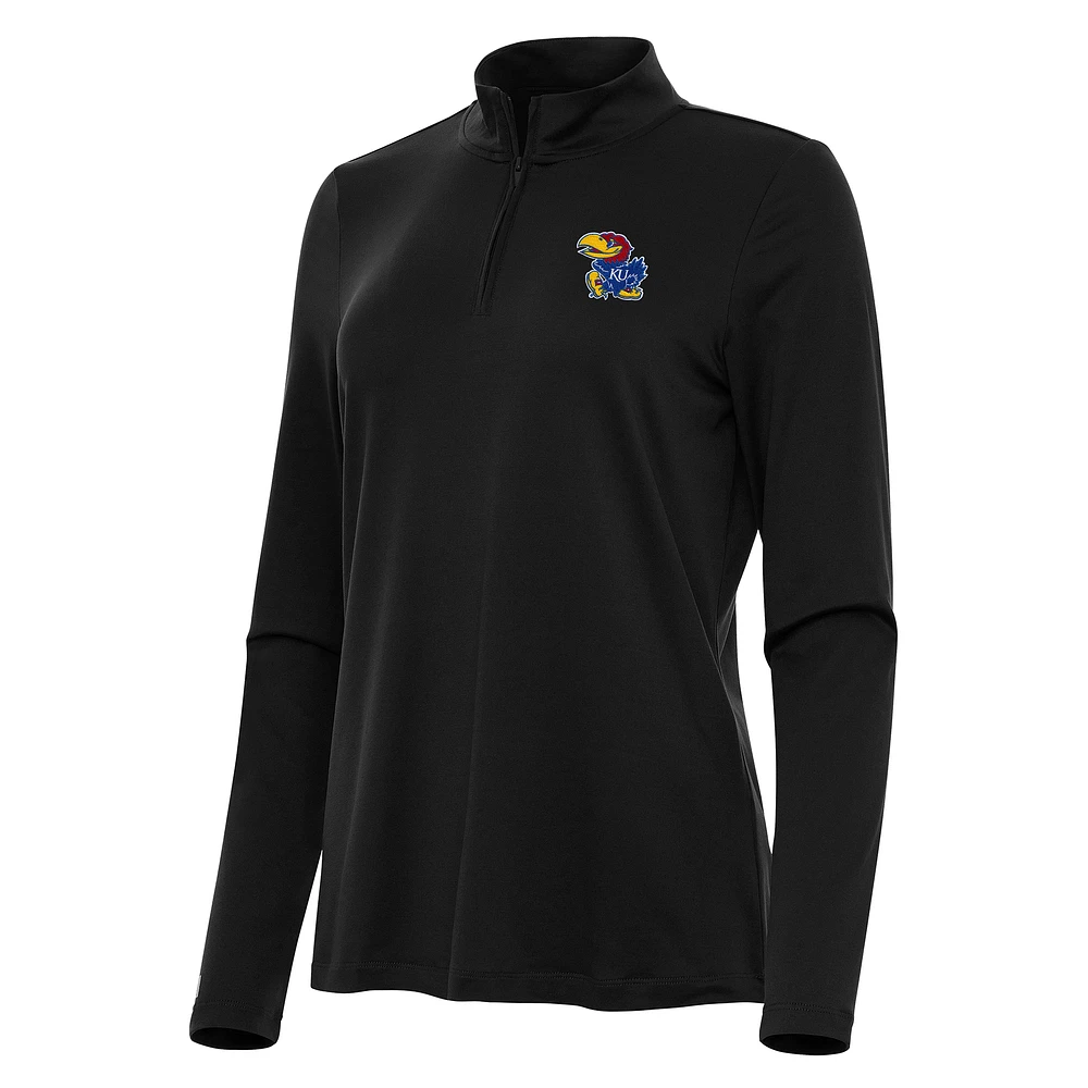 Women's Antigua Kansas Jayhawks Reprocess Quarter-Zip Top