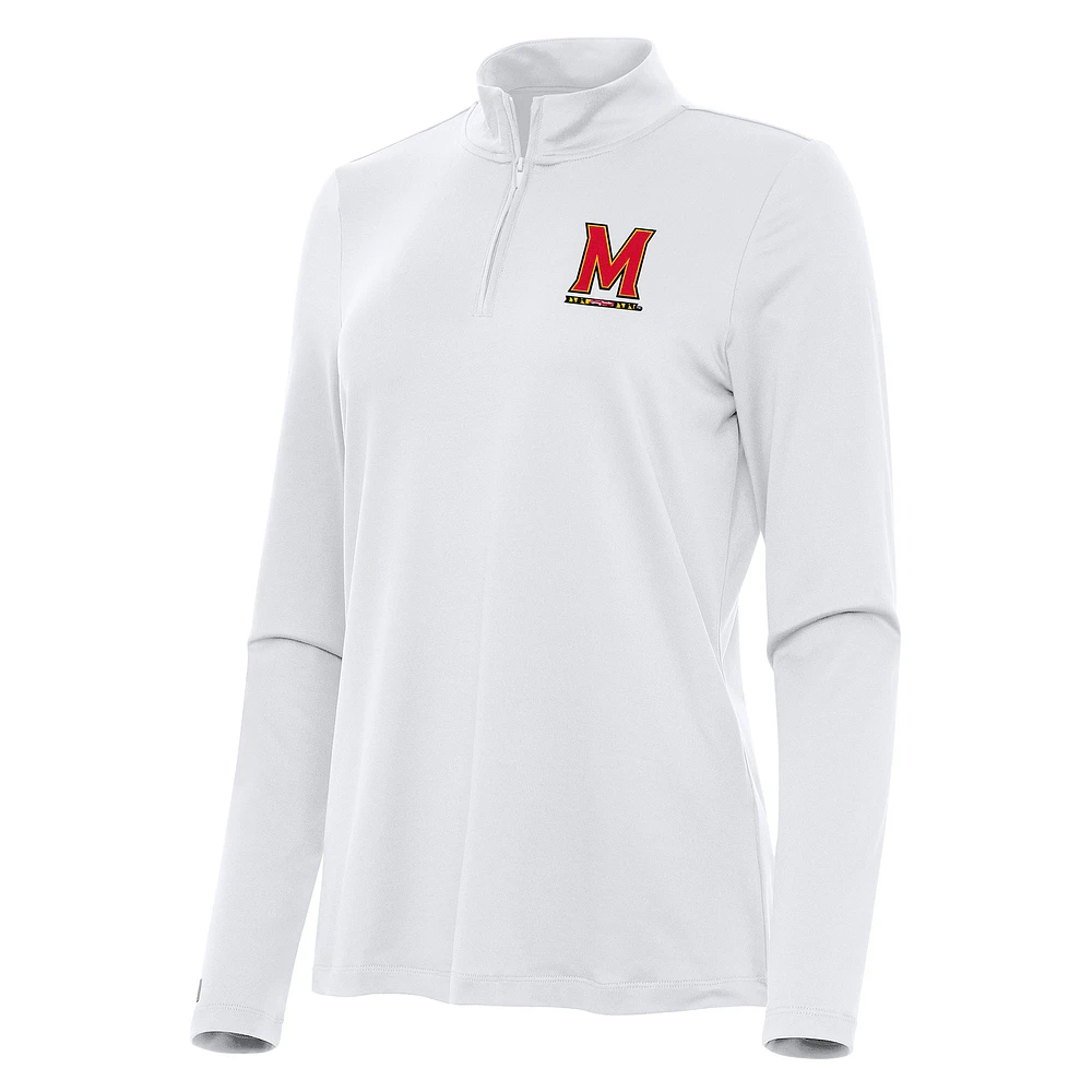 Women's Antigua Maryland Terrapins Reprocess Quarter-Zip Top