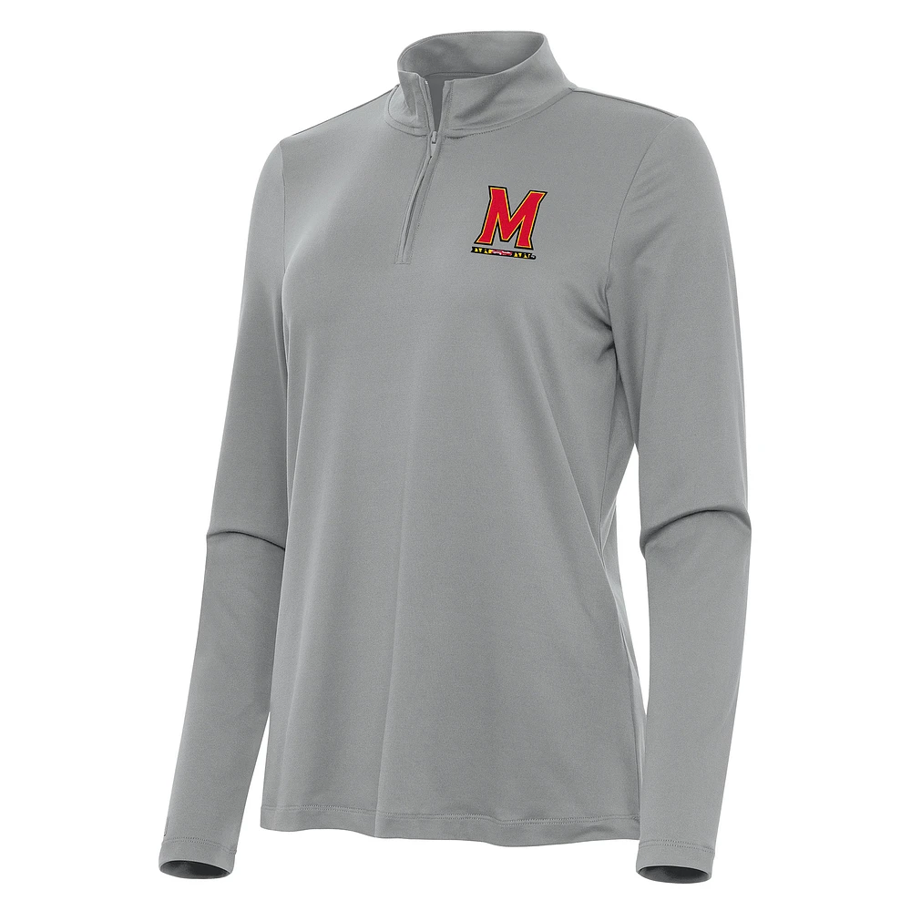 Women's Antigua Maryland Terrapins Reprocess Quarter-Zip Top
