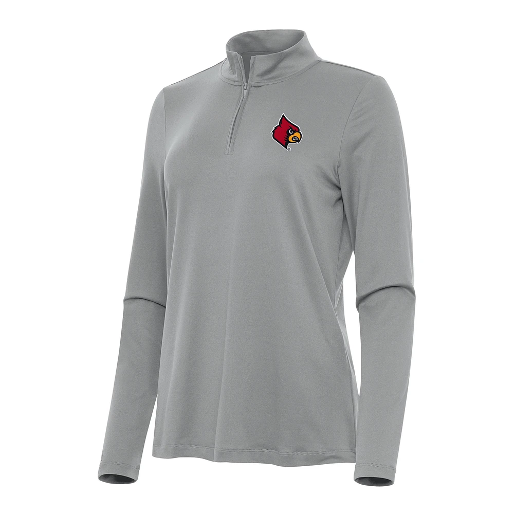 Women's Antigua Louisville Cardinals Reprocess Quarter-Zip Top