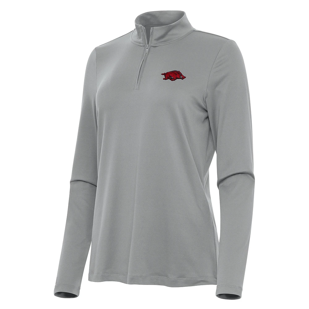 Women's Antigua Arkansas Razorbacks Reprocess Quarter-Zip Top