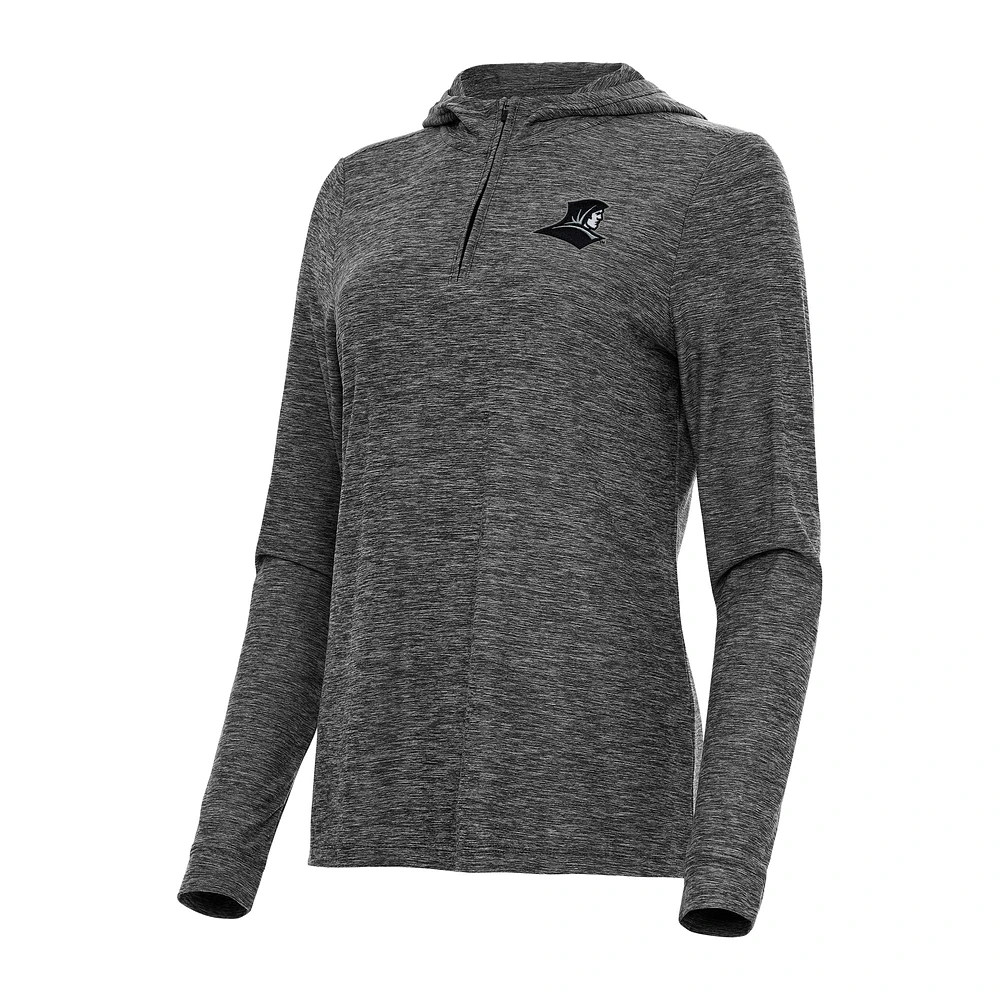 Women's Antigua Heather Providence Friars Daybreak Quarter-Zip Hoodie