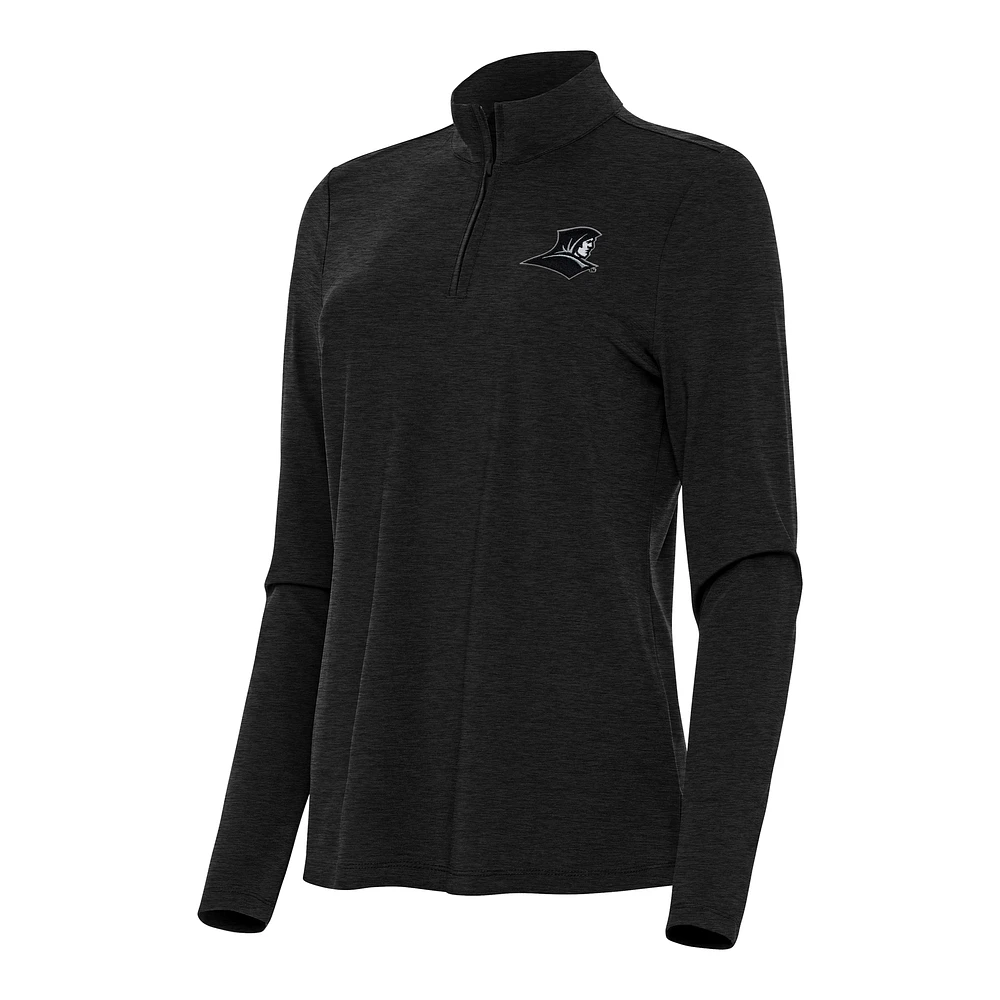 Women's Antigua Heather Black Providence Friars Bright Quarter-Zip Top