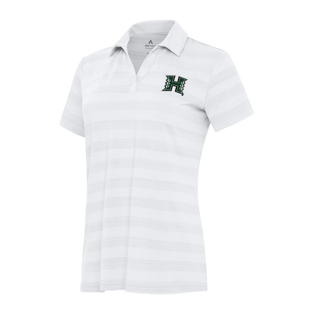 Women's Antigua White Hawaii Rainbow Warriors Tunnel Polo