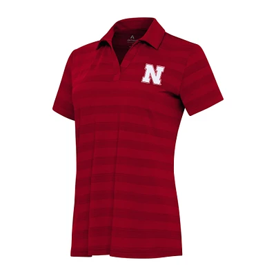 Women's Antigua Scarlet Nebraska Huskers Tunnel Polo