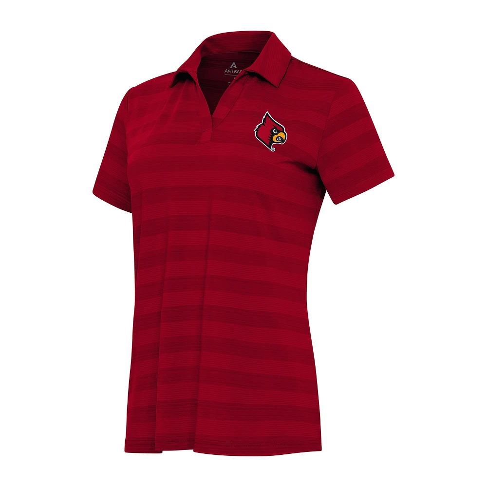Women's Antigua Red Louisville Cardinals Tunnel Polo