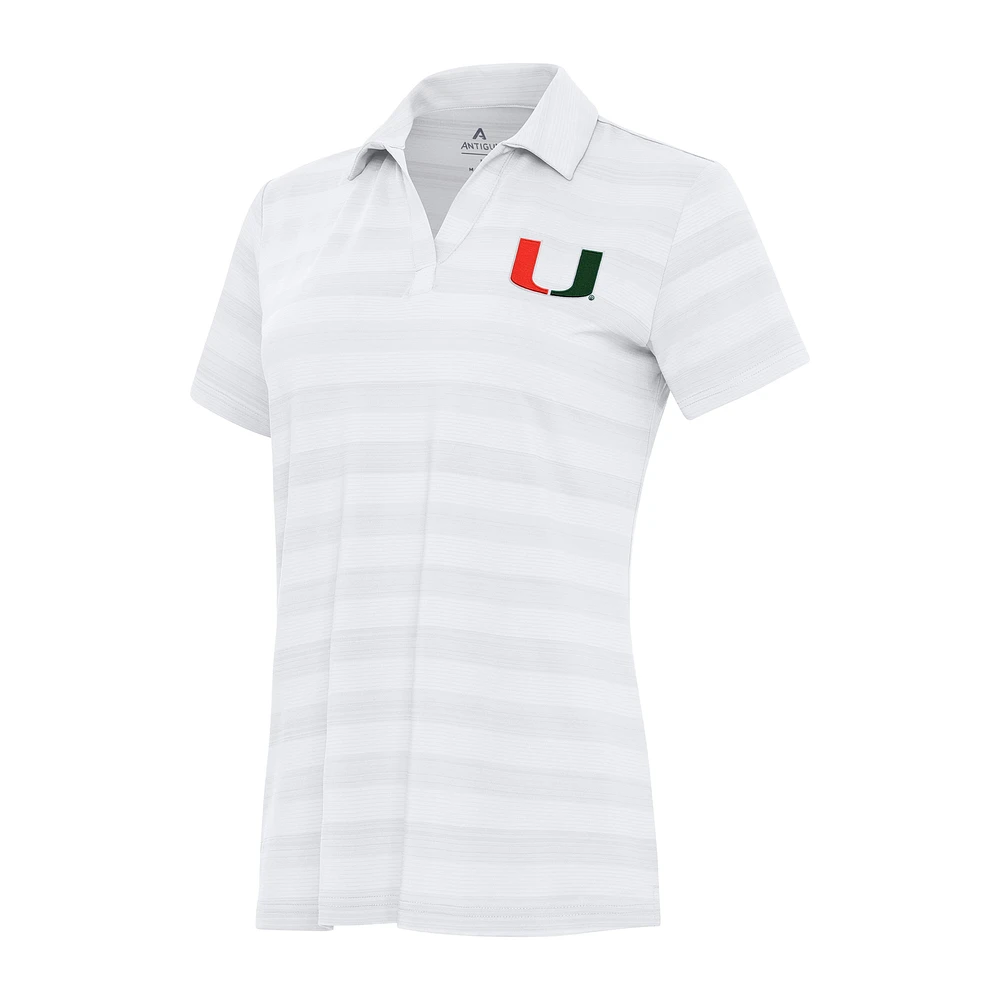 Women's Antigua White Miami Hurricanes Tunnel Polo