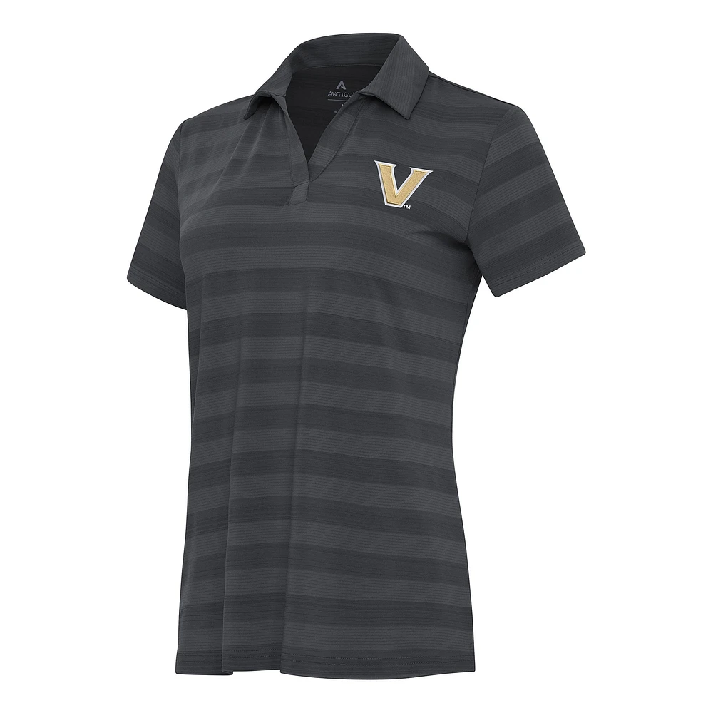 Women's Antigua Charcoal Vanderbilt Commodores Tunnel Polo