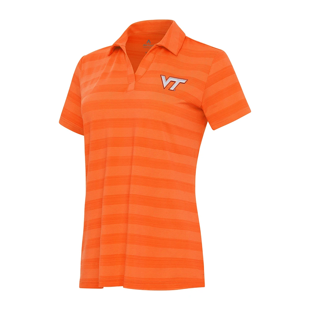 Women's Antigua Orange Virginia Tech Hokies Tunnel Polo