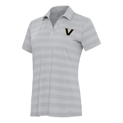 Women's Antigua Gray Vanderbilt Commodores Tunnel Polo
