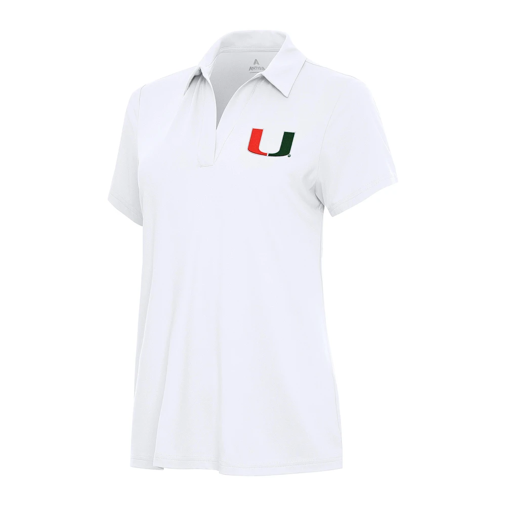 Women's Antigua Miami Hurricanes Era V-Neck Polo