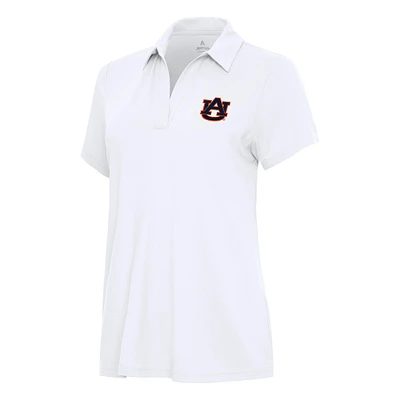 Women's Antigua White Auburn Tigers Era V-Neck Polo