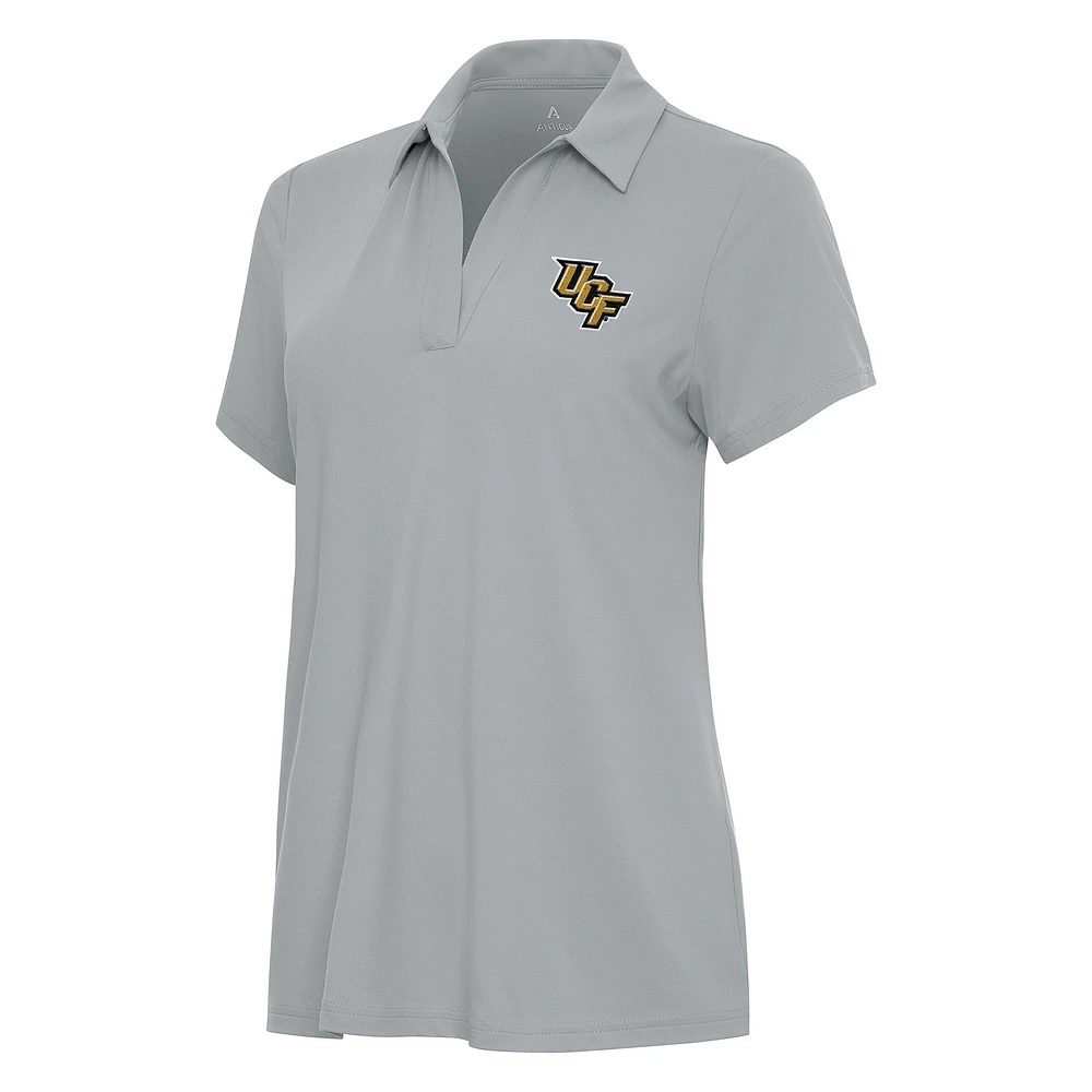 Women's Antigua Gray UCF Knights Era V-Neck Polo