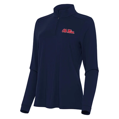 Women's Antigua Navy Ole Miss Rebels Intent Quarter-Zip Top