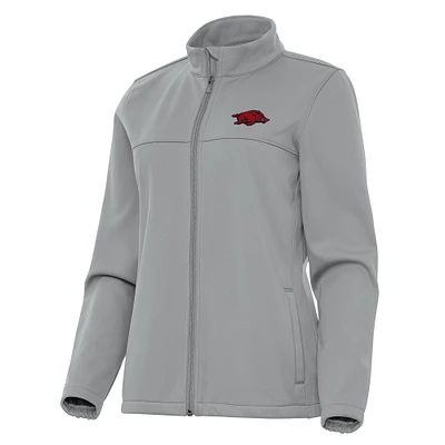 Women's Antigua Arkansas Razorbacks Links 2 Golf Full-Zip Jacket