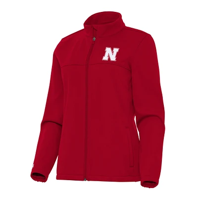 Women's Antigua Scarlet Nebraska Huskers Links 2 Golf Full-Zip Jacket