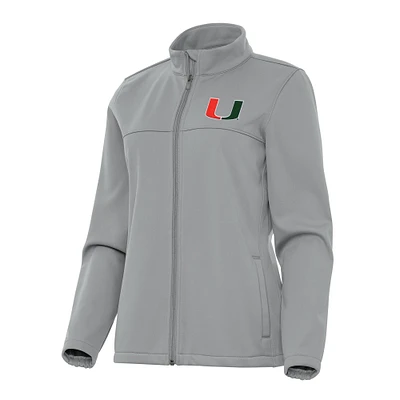 Women's Antigua Miami Hurricanes Links 2 Golf Full-Zip Jacket