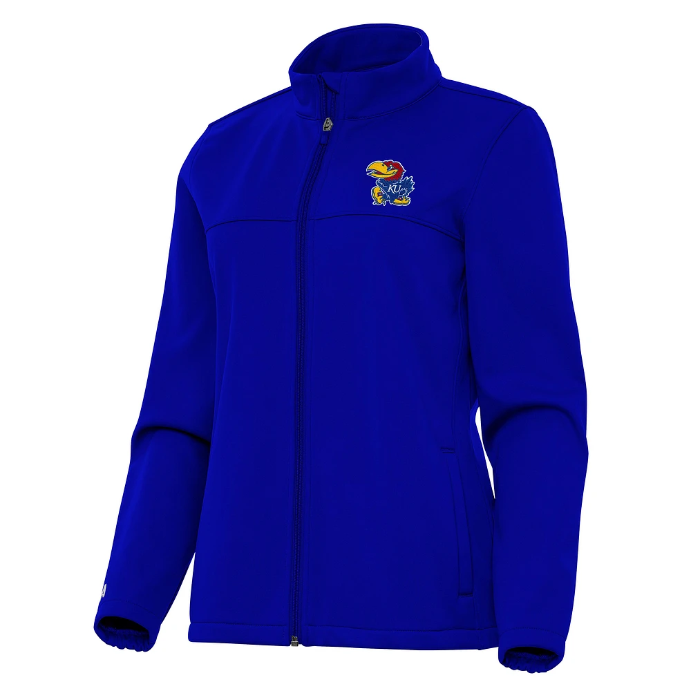 Women's Antigua Royal Kansas Jayhawks Links 2 Golf Full-Zip Jacket