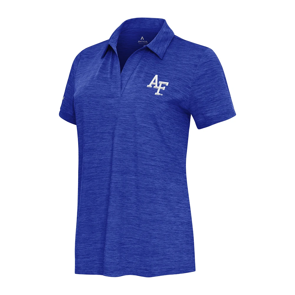 Women's Antigua Heather Royal Air Force Falcons Layout V-Neck Polo