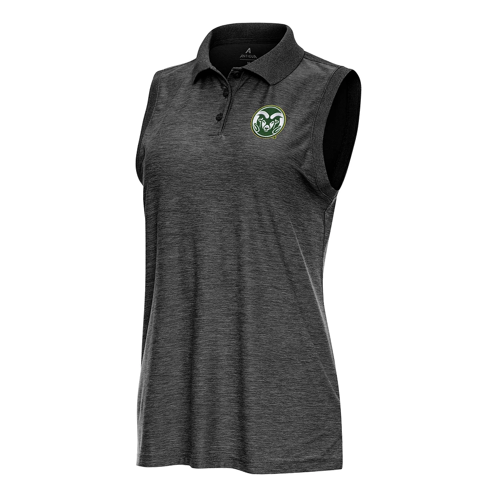 Women's Antigua Heather Colorado State Rams Recap Sleeveless Polo
