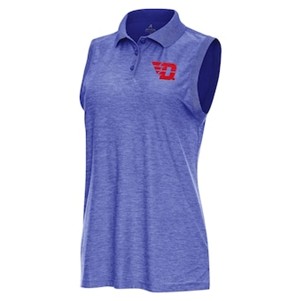 Women's Antigua Heather Royal Dayton Flyers Recap Sleeveless Polo