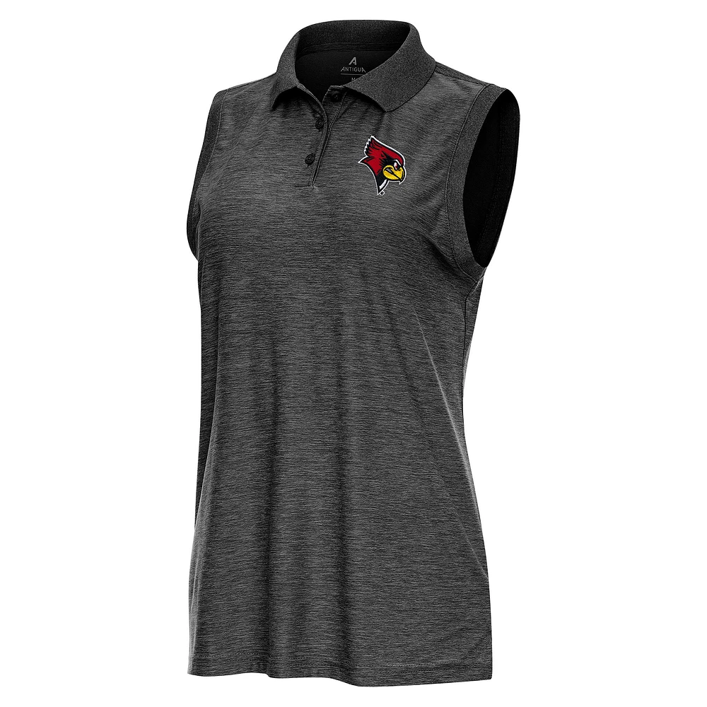 Women's Antigua Heather Illinois State Redbirds Recap Sleeveless Polo