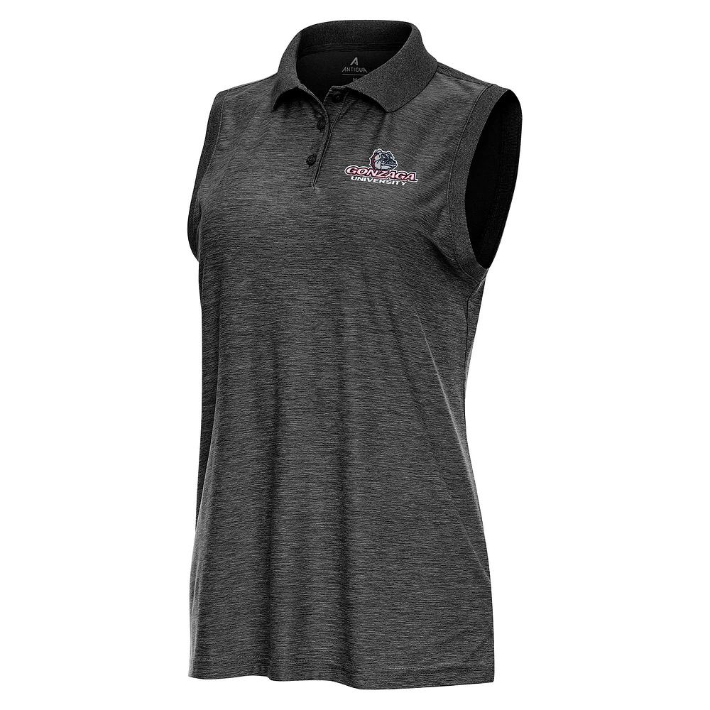 Women's Antigua Heather Gonzaga Bulldogs Recap Sleeveless Polo