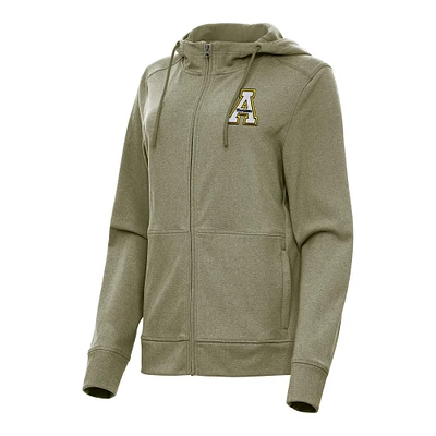 Women's Antigua Olive Appalachian State Mountaineers Seeker Full-Zip Hoodie