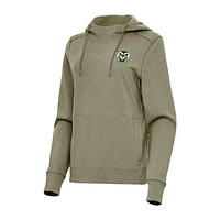 Women's Antigua Olive Colorado State Rams Justice Pullover Hoodie