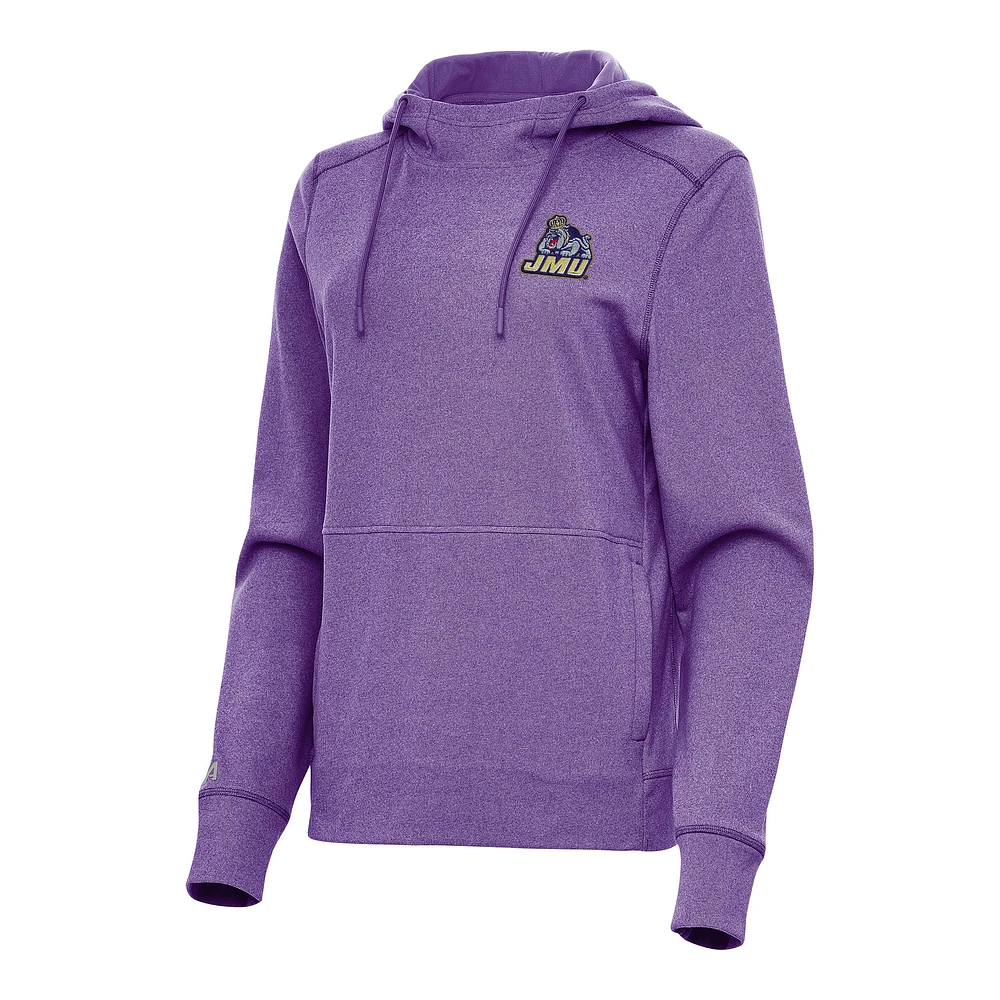 Women's Antigua Heather James Madison Dukes Justice Pullover Hoodie