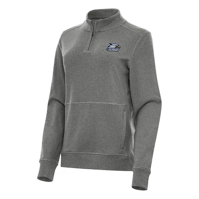 Women's Antigua Heather Charcoal Georgia Southern Eagles Crush Quarter-Zip Fleece Sweatshirt