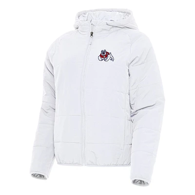 Women's Antigua Fresno State Bulldogs Universe Full-Zip Puffer Jacket