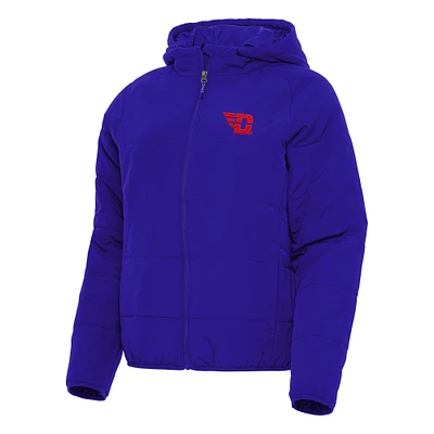 Women's Antigua Royal Dayton Flyers Universe Full-Zip Puffer Jacket