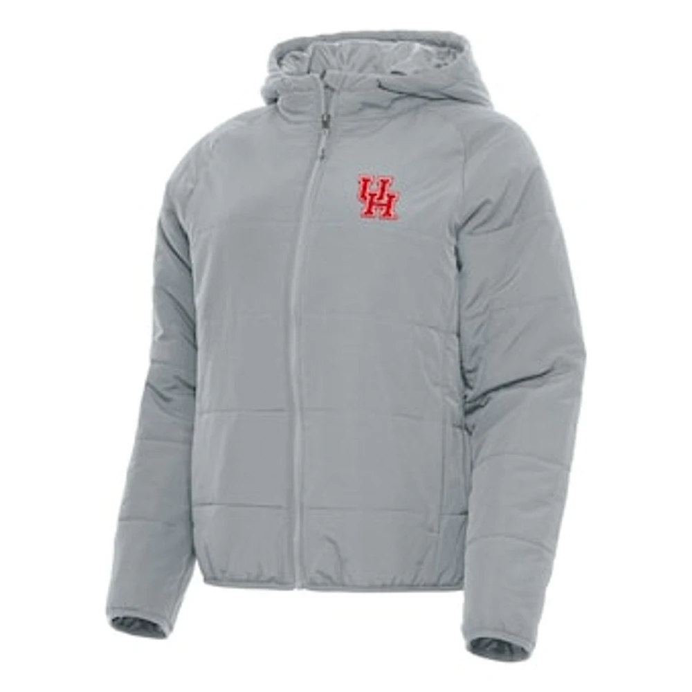 Women's Antigua Gray Houston Cougars Universe Full-Zip Puffer Jacket